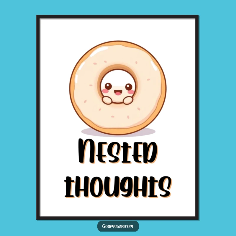 Funny Doughnut Peek Poster: Hilarious Food Art Print for Kitchen and Decor!