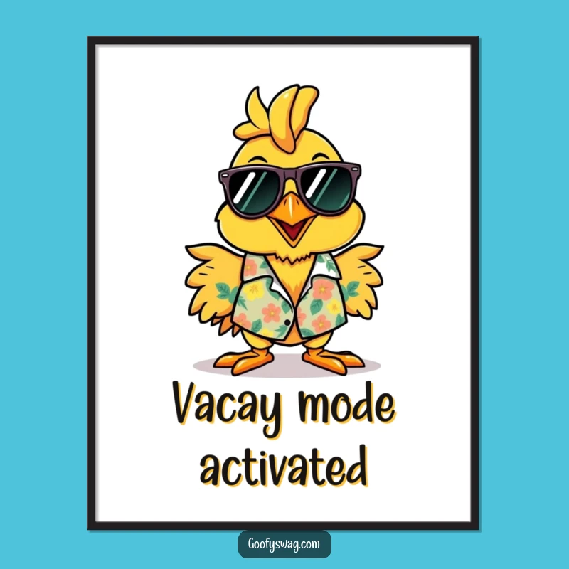Funny Rubber Chicken Hawaiian Shirt Poster - Cheerful Wall Art Gift