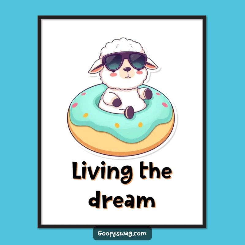 Funny Sheep Poster: Hilarious Lounger Art for Your Chill Space
