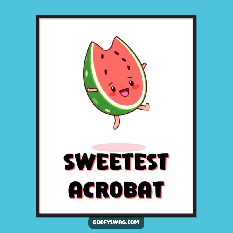 Funny Watermelon Backflip Poster - Vibrant & Joyful Wall Art