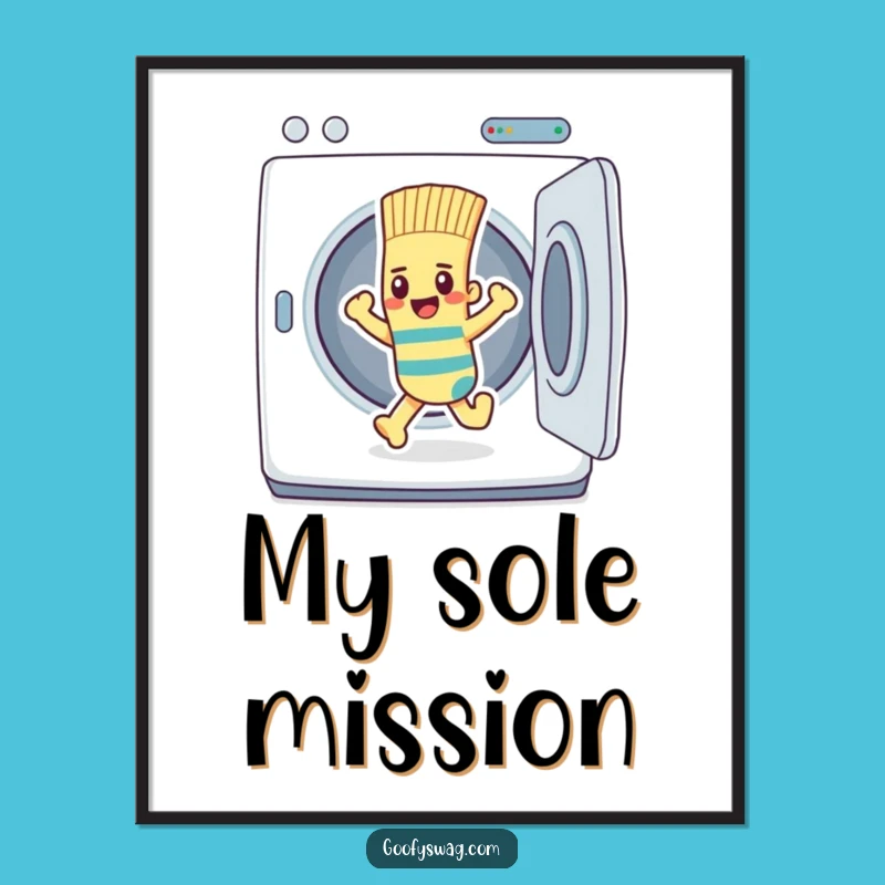 Funny Sock Dryer Escape Poster: Hilarious Art for Your Walls