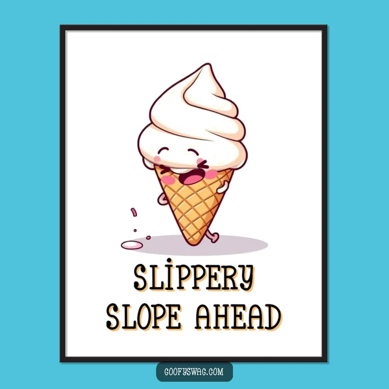 Funny Clumsy Ice Cream Poster: Hilarious Dessert Art for Walls