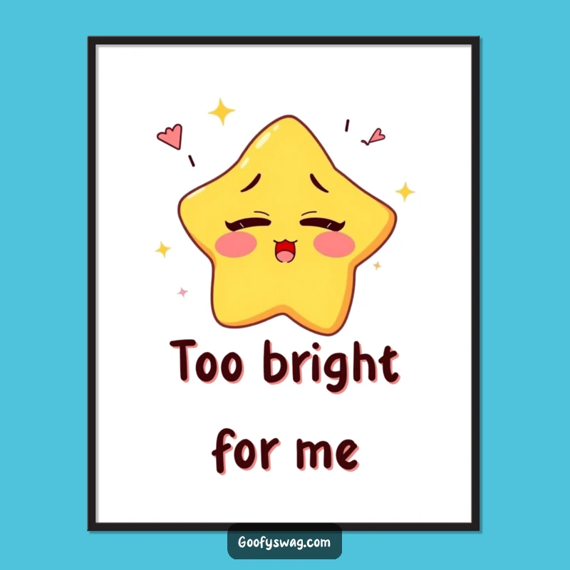 Funny Sleepy Star Rainbow Yawn Poster: Whimsical Art for Your Space