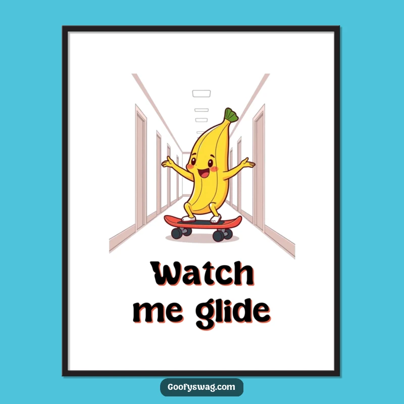 Funny Skateboarding Banana Peel Poster - Wall Art for Thrill-Seekers