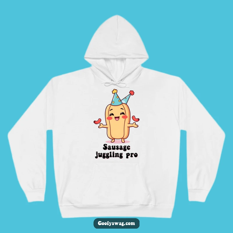Funny Hot Dog Juggling Hoodie - Cozy Party Vibes Guaranteed