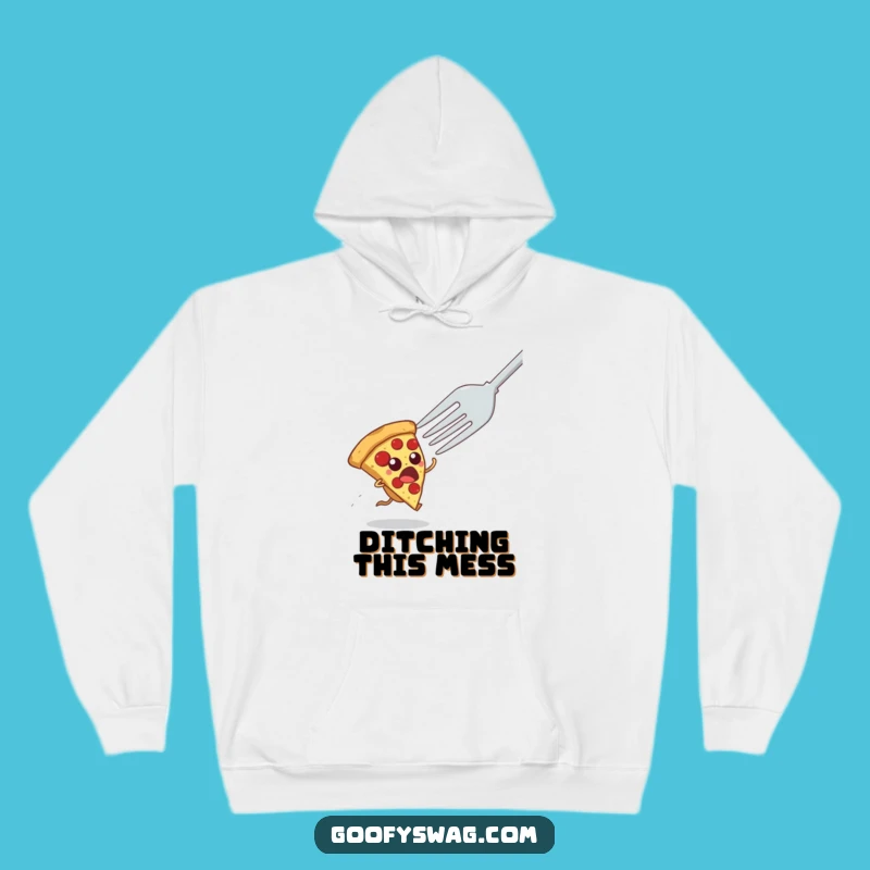 Funny Startled Pizza Slice Hoodie - Cozy and Hilarious Escape Gear