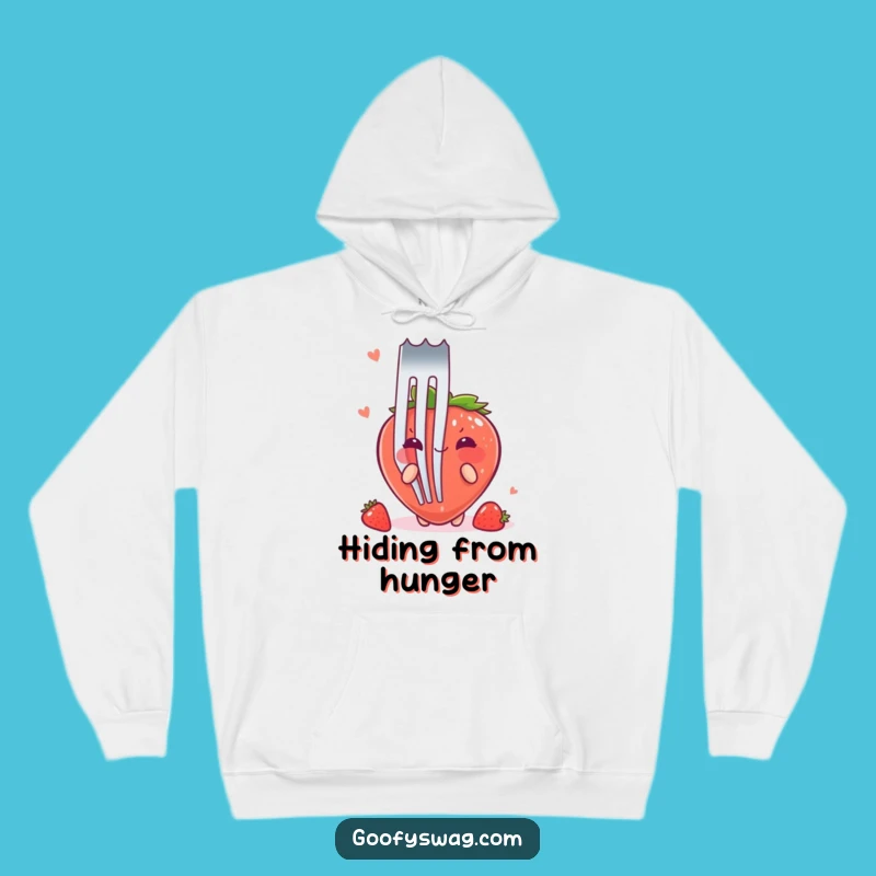 Funny Strawberry Fork Hoodie: Cozy Shy Berry, Perfect Gift for Sweet Comfort