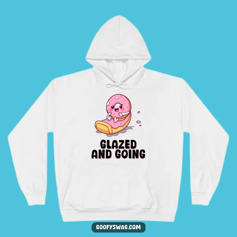 Funny Donut Slide Hoodie: Cozy Zooming Character, Perfect Gift for Sweet Comfort