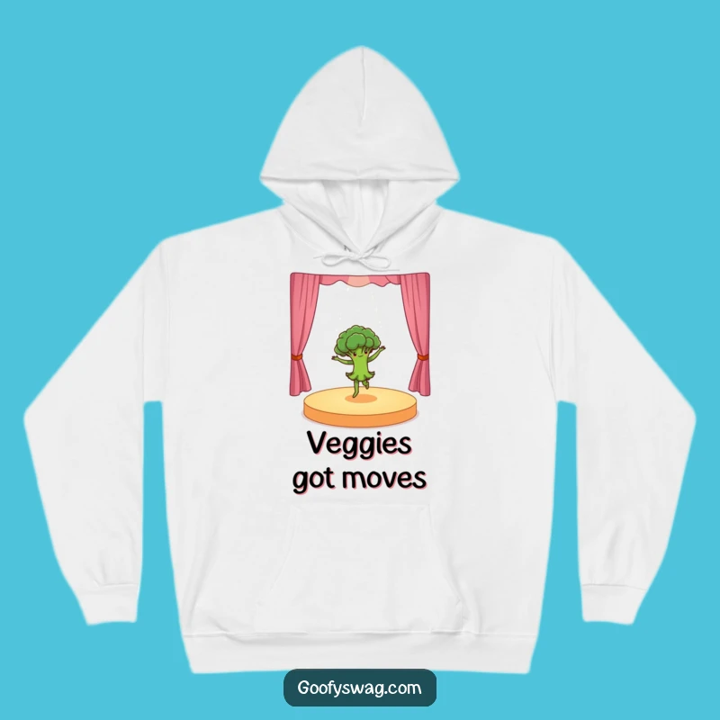 Cozy Funny Dancing Broccoli Hoodie: Warmth and Veggie Cheer, Great Gift