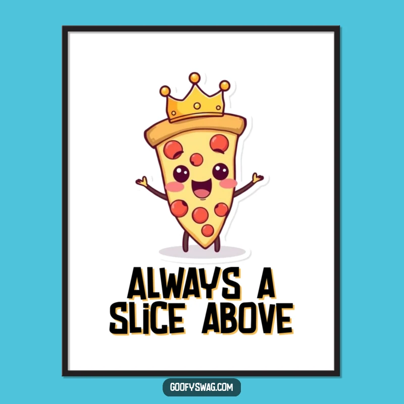 Free Printable Pizza Crown Art: Royal Slice Downloadable Wall Art DIY Gift
