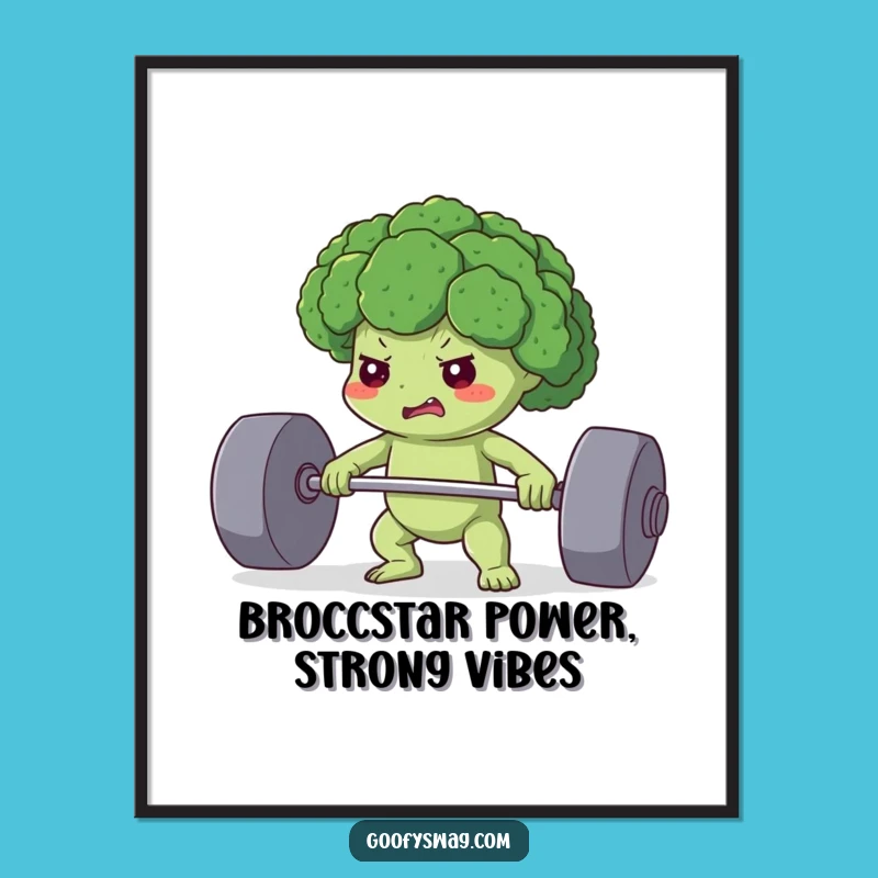 Strong Broccoli Free Printable Wall Art - Motivating Downloadable Decor Gift