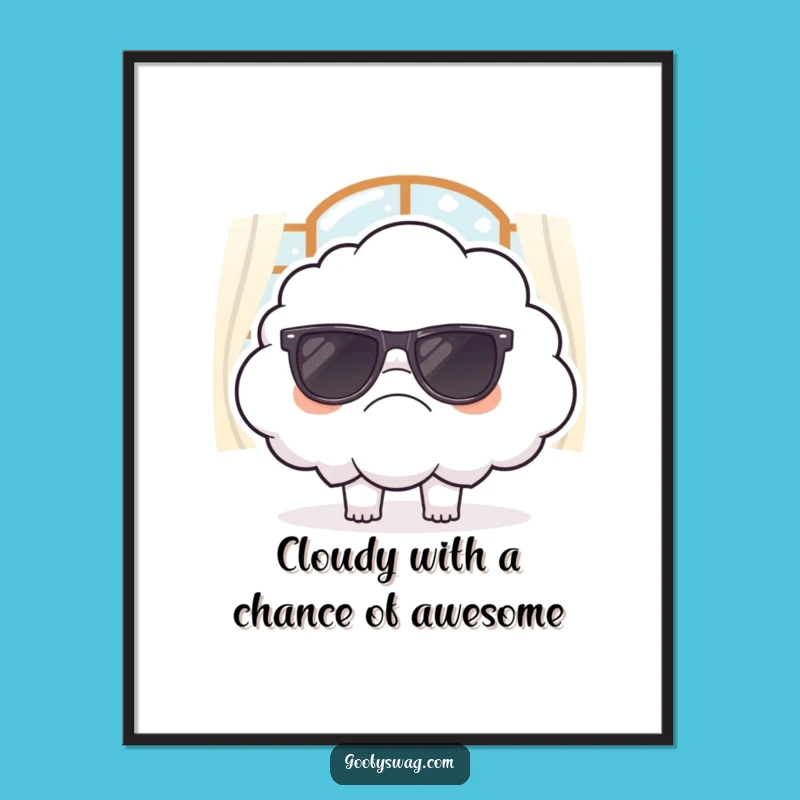 Funny Free Printable Wall Art: Grumpy Cloud Indoors, Whimsical Downloadable Decor