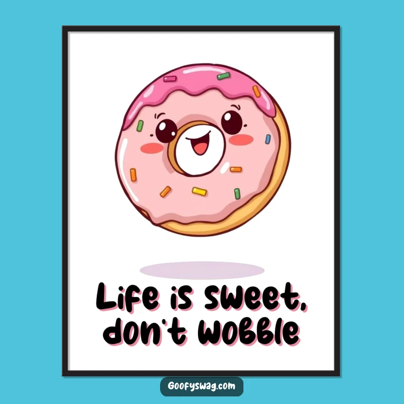Free Printable Donut Wall Art: Funny Balancing Design, Hilarious Downloadable Sweet Decor Gift