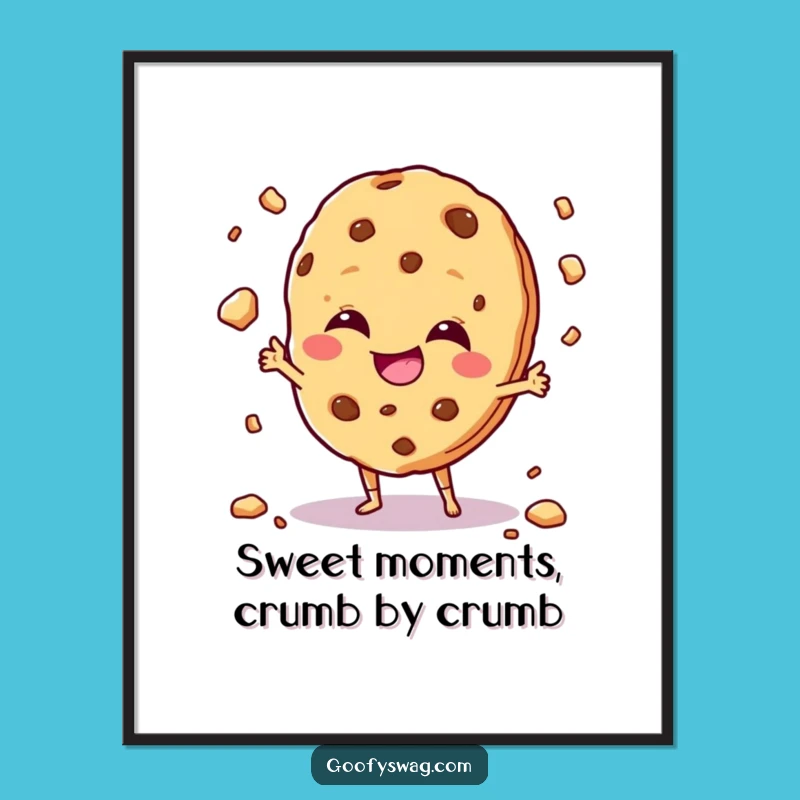 Free Printable Giggling Cookie Art: Juggling Crumbs Downloadable Wall Art DIY Gift