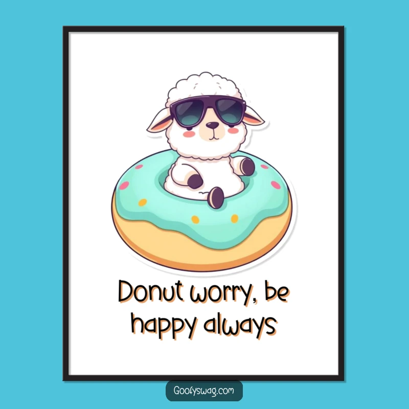 Free Printable Sheep Art: Cool Floater Donut Decor