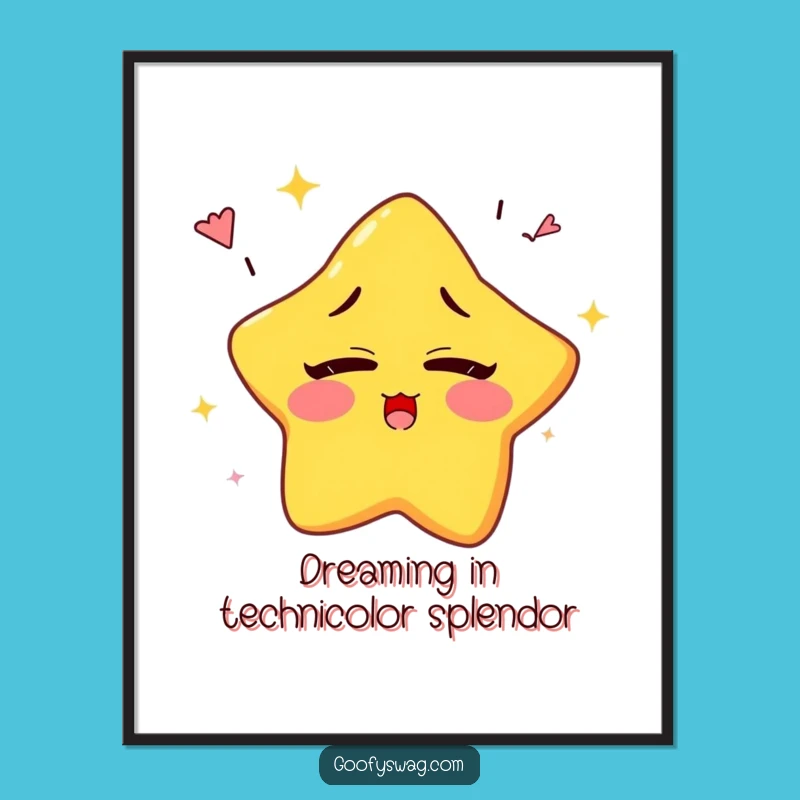 Free Printable Sleepy Star Art: Rainbow Yawn Downloadable Wall Art DIY Gift