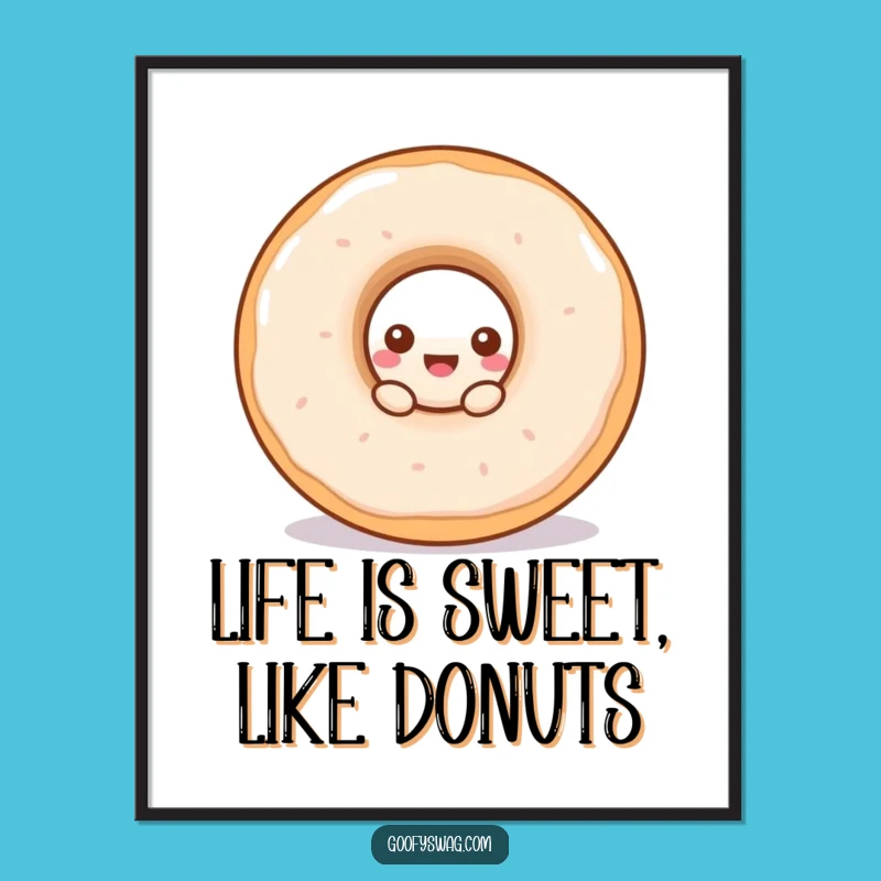 Funny Free Printable Wall Art: Curious Doughnut, Quirky Downloadable Decor, DIY Art