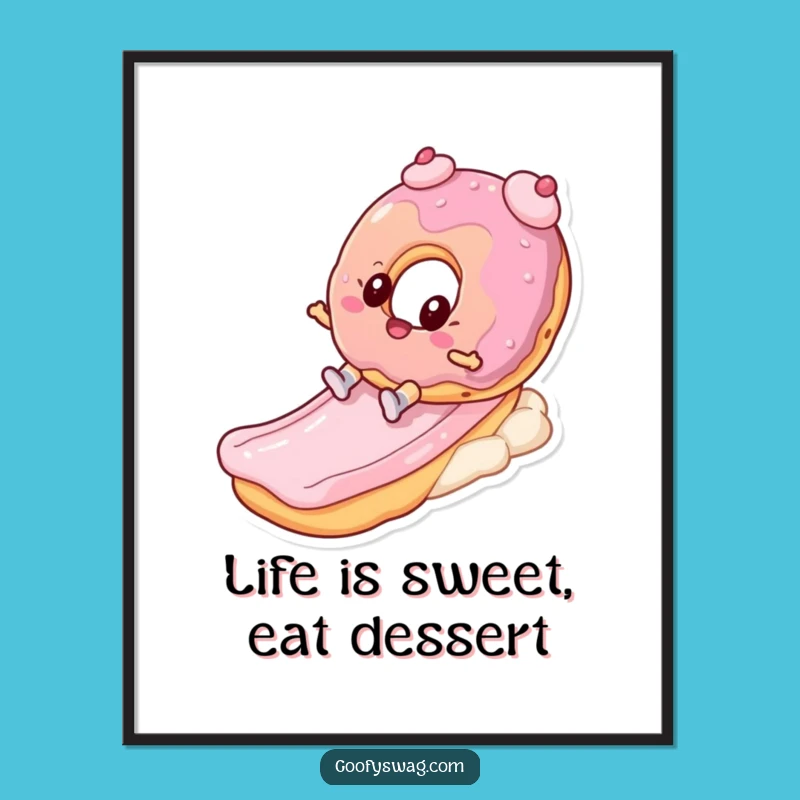 Free Printable Wall Art: Donut Sliding Frosted Fun - Energetic Downloadable Decor