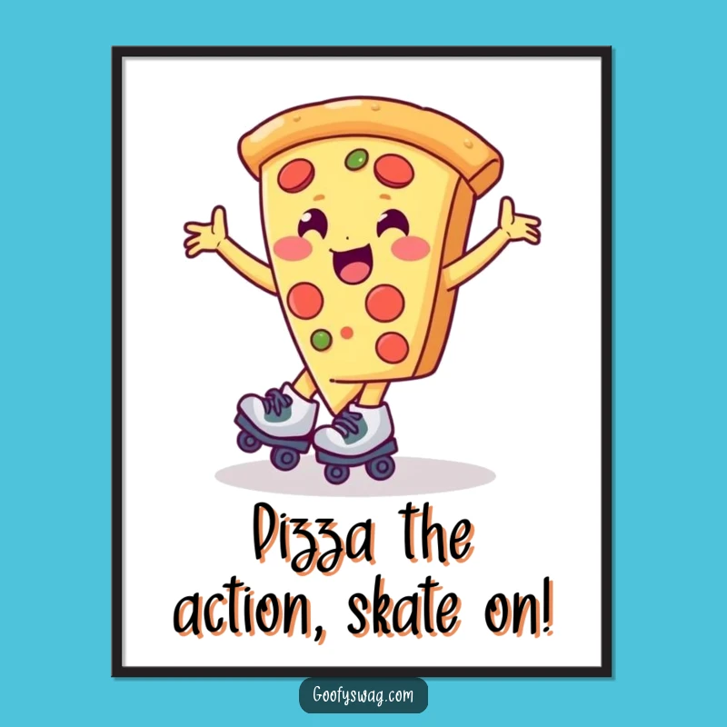 Free Printable Wall Art: Hilarious Pizza Skates Spin - Funny Downloadable Decor for Your Home!