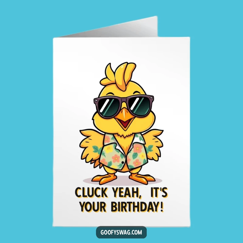 Free Printable Birthday Card: Rubber Chicken Party Vibes Humorous Downloadable Gift