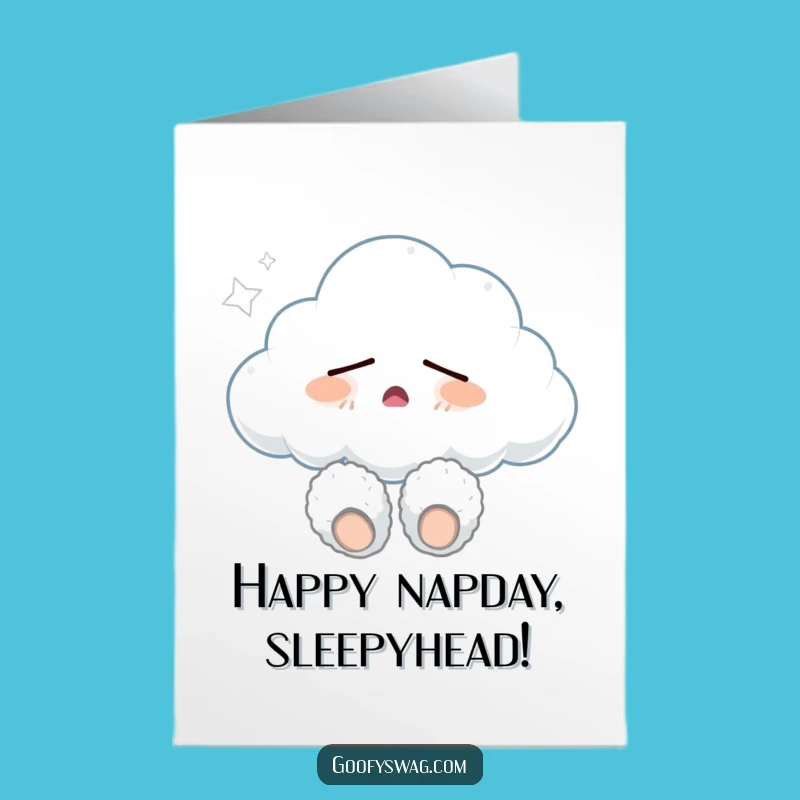 Free Printable Birthday Card: Sleepy Cloud Yawn - Cozy Funny Downloadable Gift