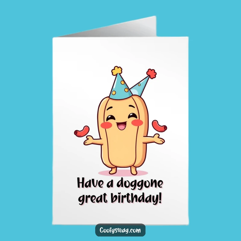 Free Printable Hot Dog Juggling Birthday Card: Fun Downloadable Gift for the Party Animal
