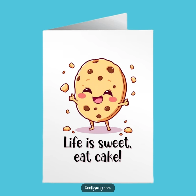 Free Printable Giggling Cookie Birthday Card: Messy Fun Humor Downloadable Gift