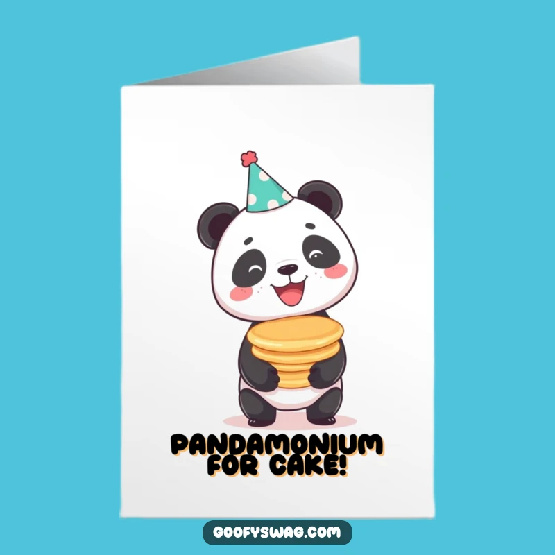 Free Printable Funny Birthday Card: Panda Pancake Party Hat - Hilarious DIY Downloadable Gift