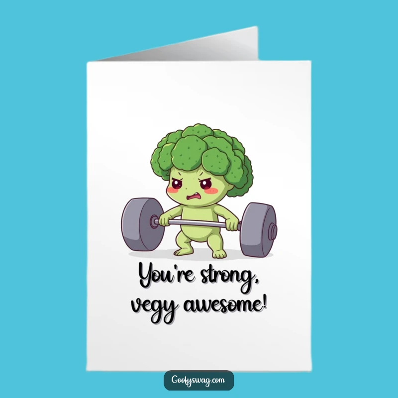 Strong Broccoli Free Printable Birthday Card - Funny Downloadable Fitness Gift