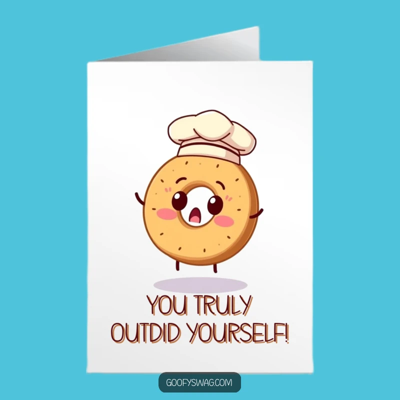 Free Printable Bagel Card: Funny Chef Hat for Congratulations, Perfect Downloadable Gift