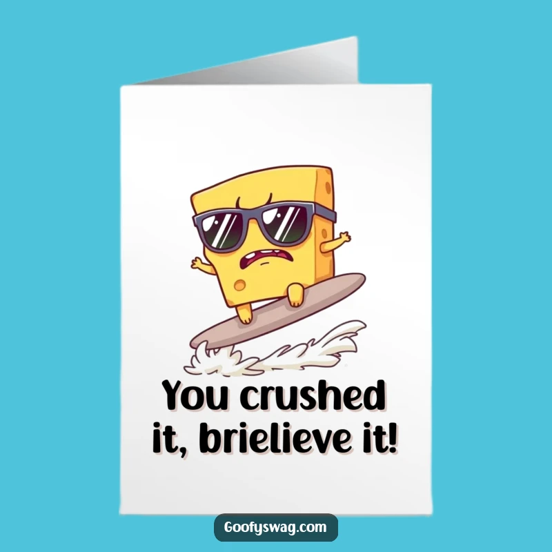 Free Printable Cheese Card: Funny Surfer for Congratulations, Perfect Downloadable Gift