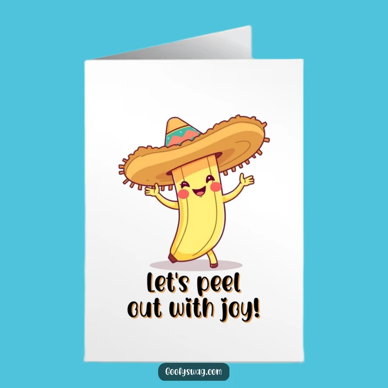 Free Printable Congrats Card: Banana's Fiesta Celebration, Humorous Downloadable Gift
