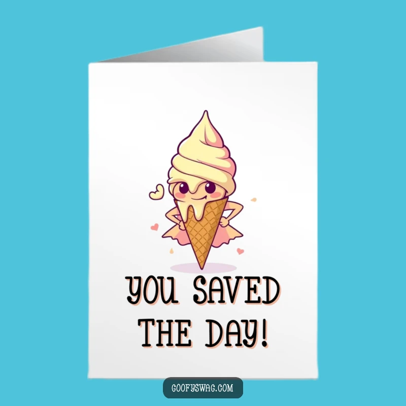 Free Printable Congrats Card: Melting Ice Cream Hero Funny Downloadable