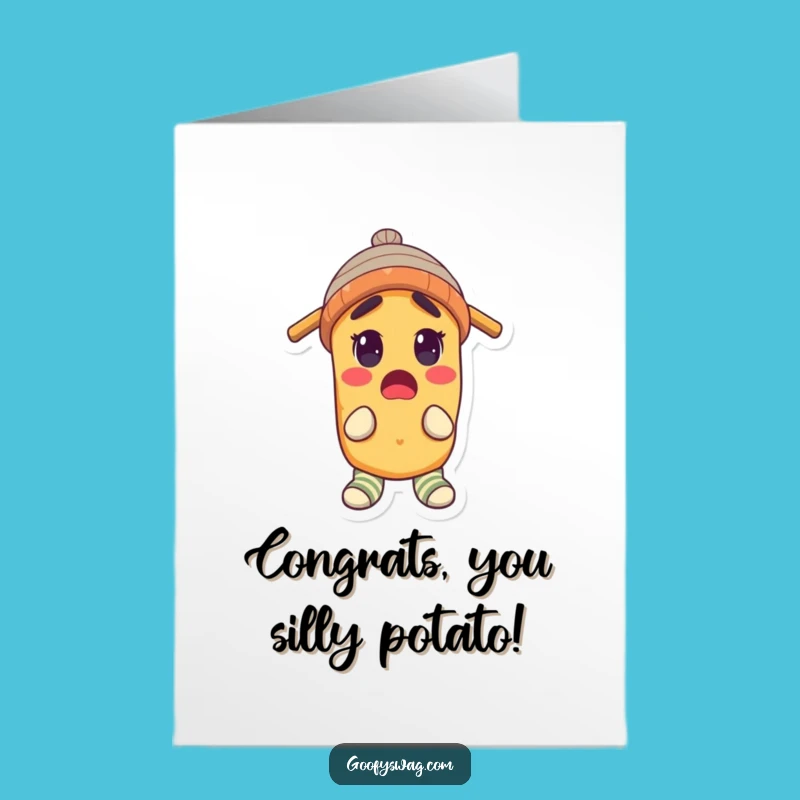 Free Printable Congrats Card: Silly Potato Funny Downloadable Congratulations Gift