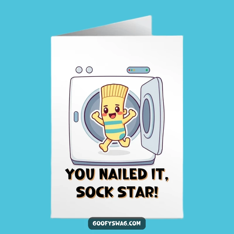 Free Printable Sock Dryer Congrats Card: Humorous Achievement Downloadable Gift for Success
