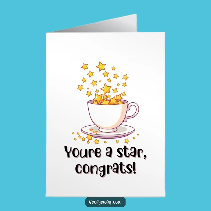 Free Printable Congrats Card: Starry Teacup Shower Funny Downloadable Congratulations Gift