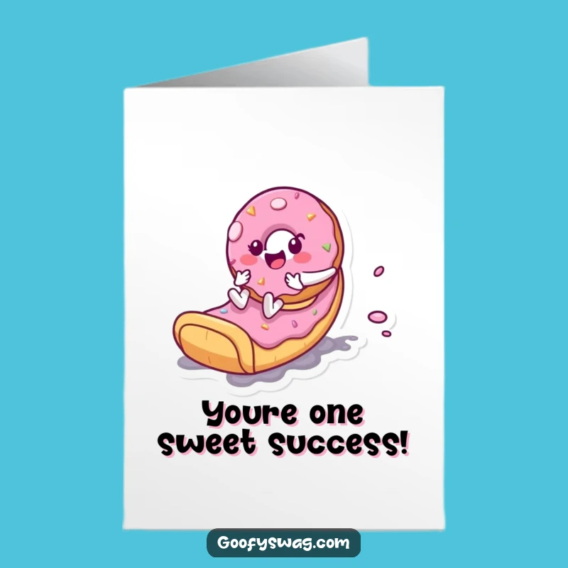 Free Printable Congrats Card: Donut's Frosty Ride, Downloadable Celebration Fun