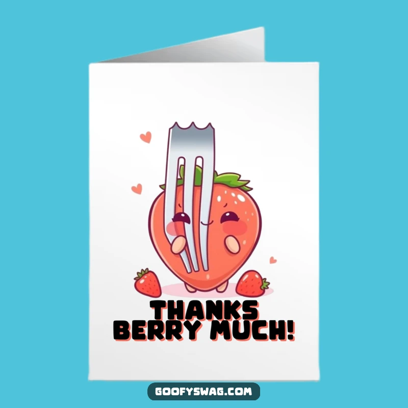 Bashful Free Printable Thank You Card: Strawberry Hides, Downloadable Gratitude