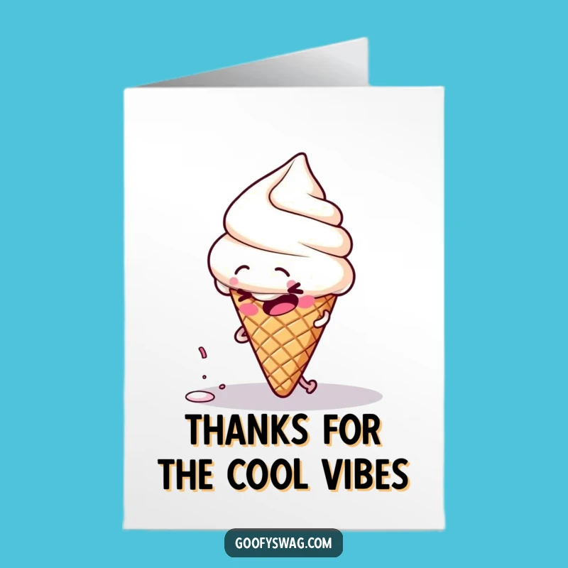 Free Printable Clumsy Ice Cream Thank You Card: Sprinkle Fall Humor Downloadable Gift