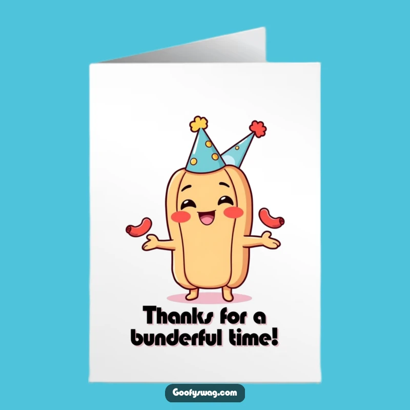Free Printable Hot Dog Juggling Thank You Card: Quirky Downloadable Gift for Showing Appreciation