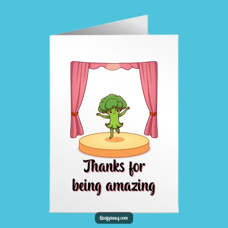Free Printable Thank You Card: Broccoli's Big Dance - Funny Downloadable