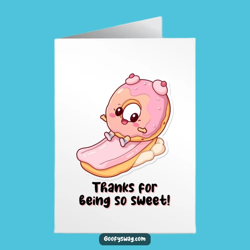 Free Printable Thank You Card: Donut Sliding - Sweet Downloadable Message