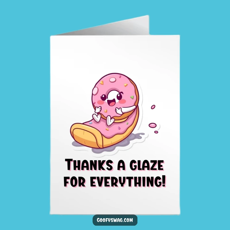Sweet Free Printable Thank You Card: Donut Slide Expresses Thanks, Downloadable Gratitude