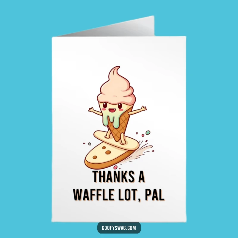 Free Printable Thank You Card: Ice Cream Cookie Surf, A Funny Downloadable Gift of Thanks