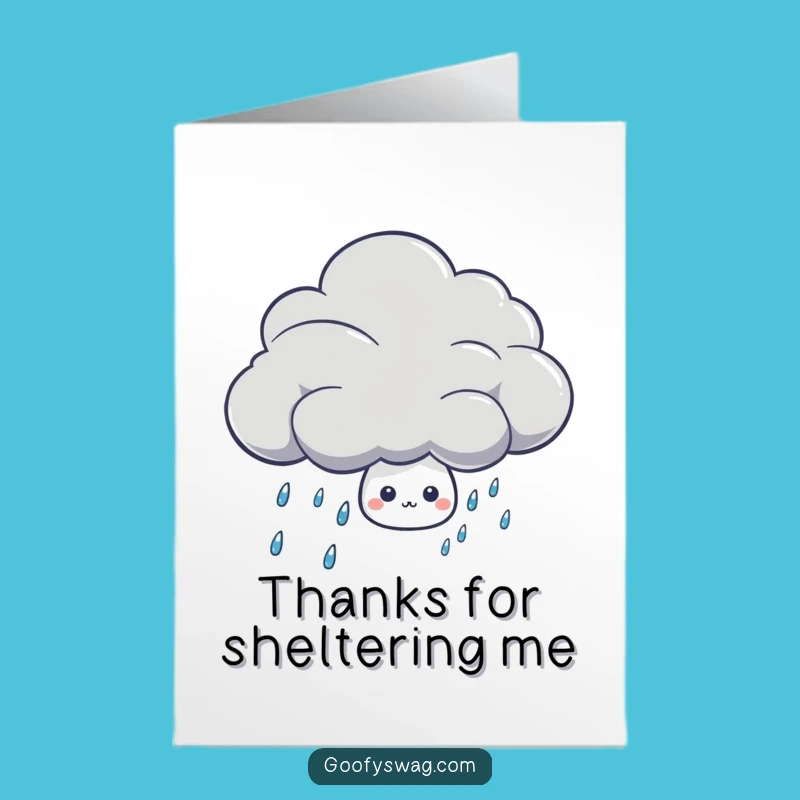 Free Printable Shy Raindrop Thank You Card - Funny Downloadable Gift