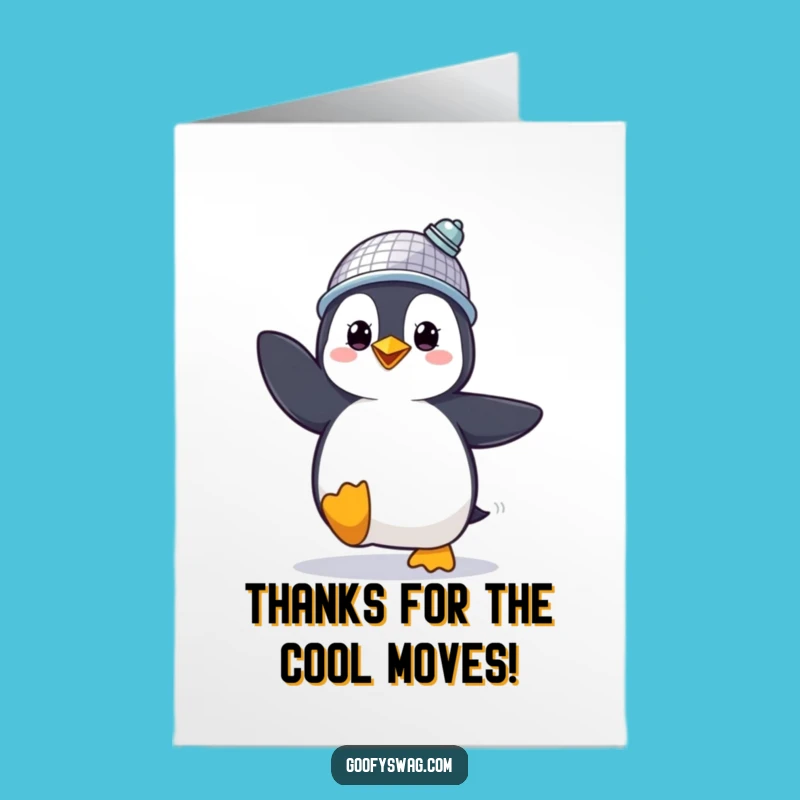 Free Printable Funny Thanks Card: Penguin Thanks For The Fun - Downloadable Gift