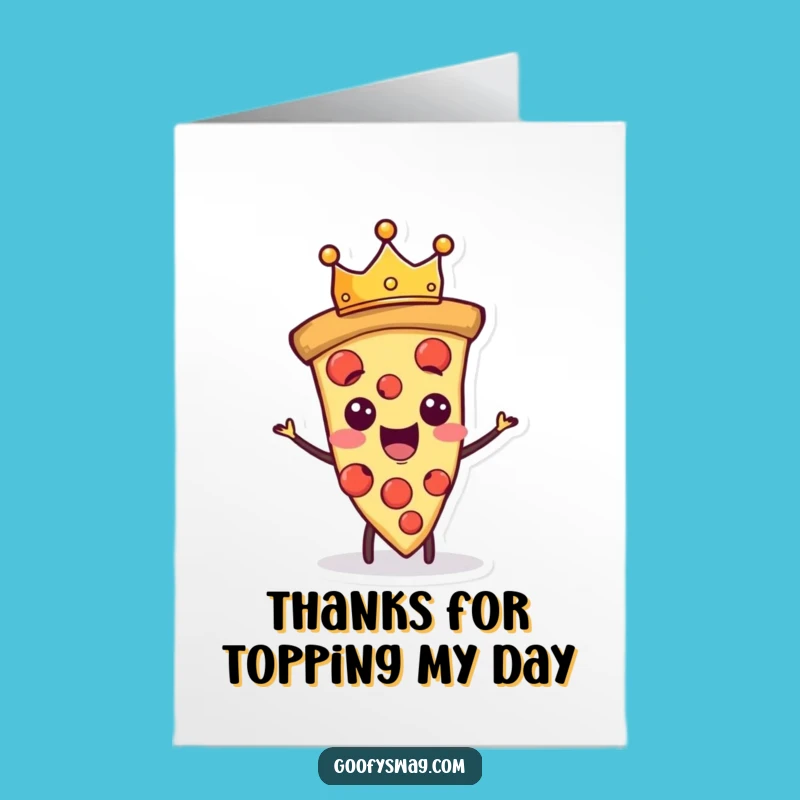 Free Printable Pizza Thank You Card: Royal Gratitude Humor Downloadable Gift Crown