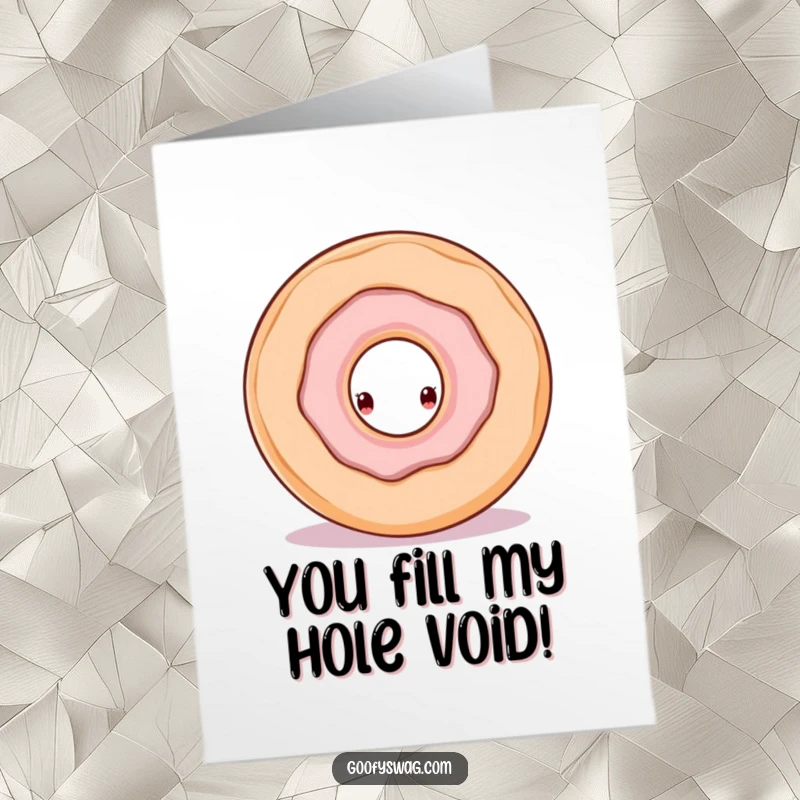 Funny Free Printable Thank You Card: A curious doughnut peeking out from within a larger doughnut. Adorable and thankful.