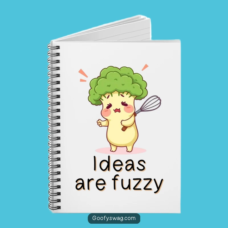 Funny Broccoli Hugging Whisk Notebook - Jot Down Laughs Gift Idea