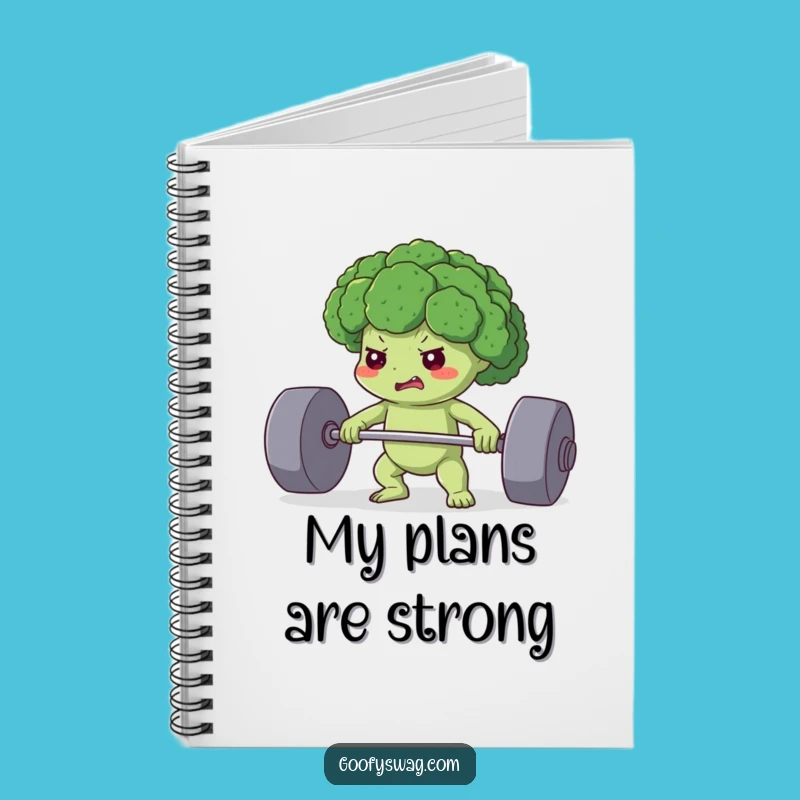 Funny Determined Broccoli Notebook: Jot Down Goals, Fitness Funny Gift